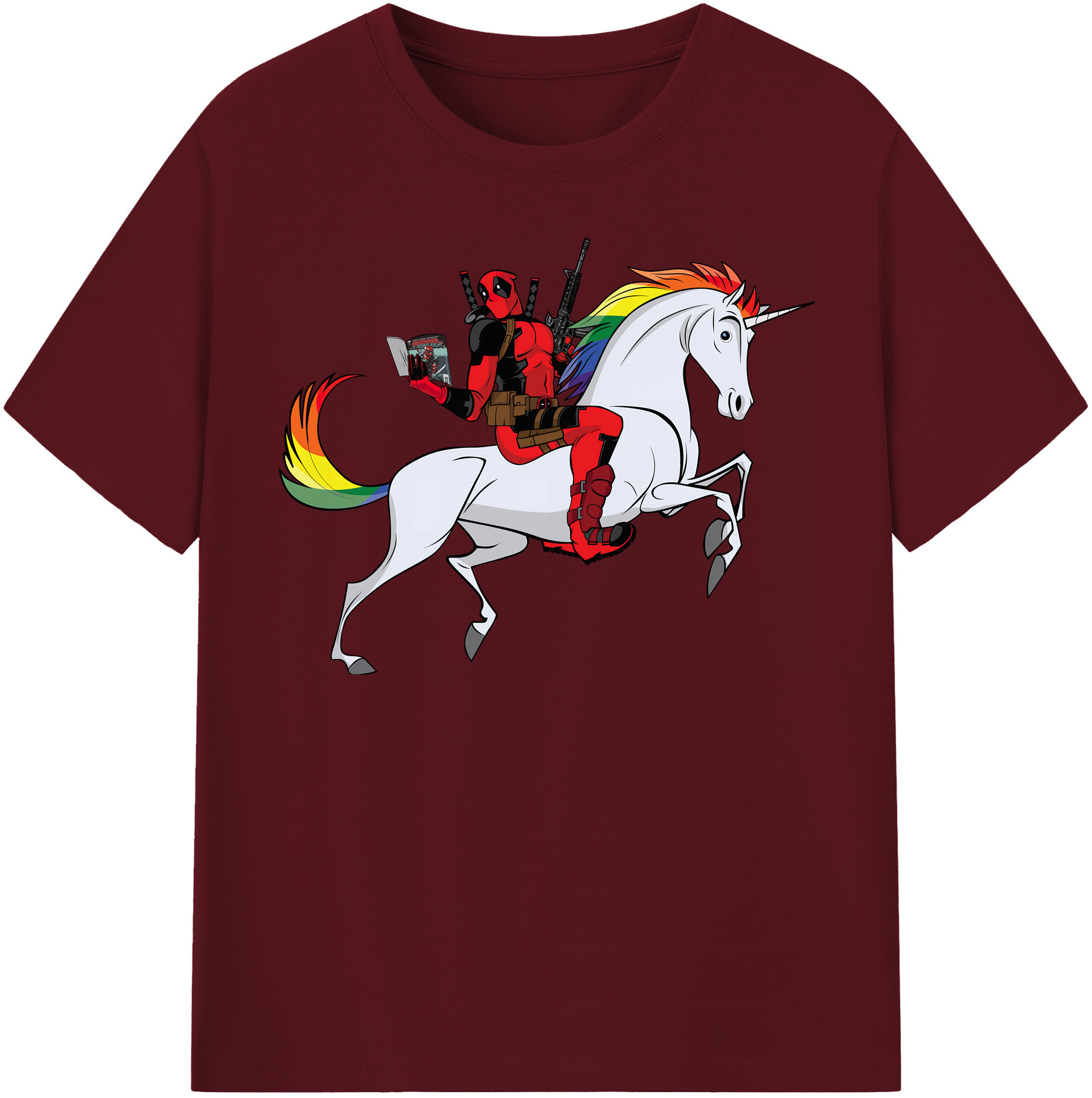 （画像用） Deadpool デッドプール 綿100％半袖Tシャツ（フロントプリント）